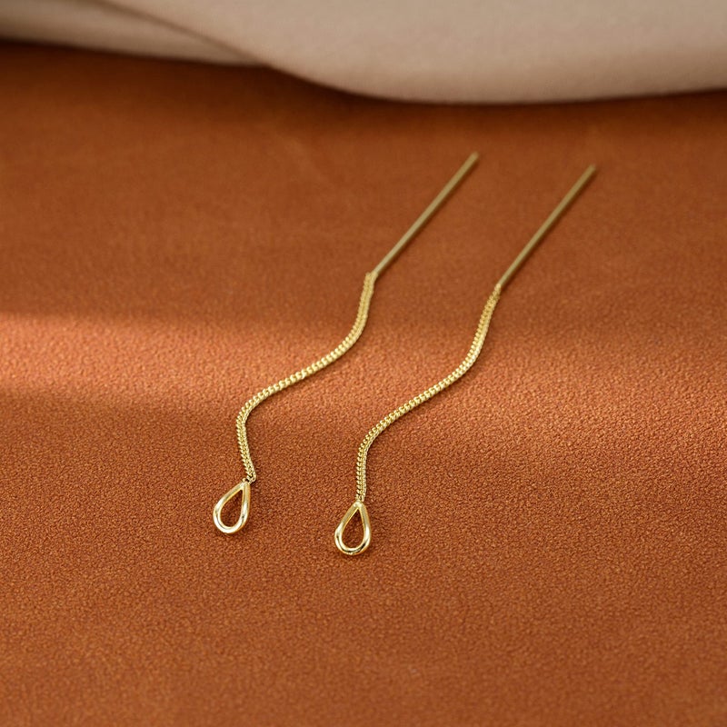 SLUYNZ 925 Sterling Silver Chain Threader Earrings Dangle for Women Teen Girls Long Dangle Earrings Line Earrings Tassel (B-Yellow) - Image 5