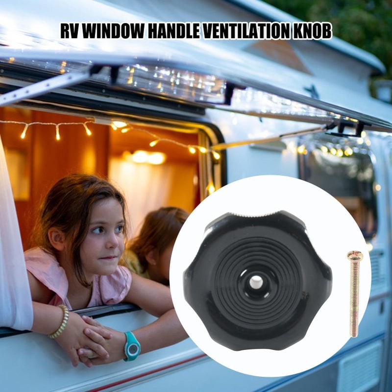 8 Inch Shaft Travel Trailer Window Vent Latch Knob 2 1 4 Inch Diameter Black RV Hardware with Screw Interior Accessories for RV Camper - Image 3