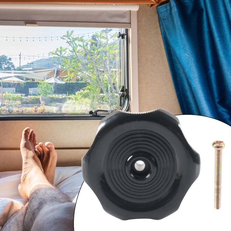 8 Inch Shaft Travel Trailer Window Vent Latch Knob 2 1 4 Inch Diameter Black RV Hardware with Screw Interior Accessories for RV Camper - Image 4