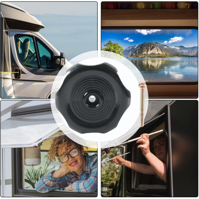 8 Inch Shaft Travel Trailer Window Vent Latch Knob 2 1 4 Inch Diameter Black RV Hardware with Screw Interior Accessories for RV Camper - Image 5