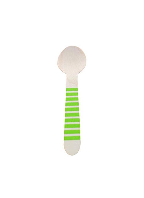 Funcart Funcart Wooden Cutlery Utensil 10Pcs Striped Green Spoon  - Image 2