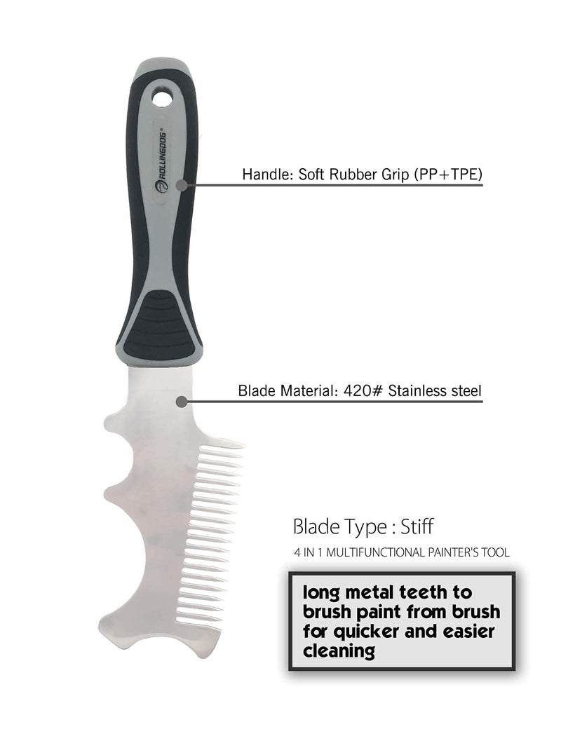 ROLLINGDOG 4 in 1 Paint Brush Comb - Paint Brush&Roller Cleaner Tool - Image 3