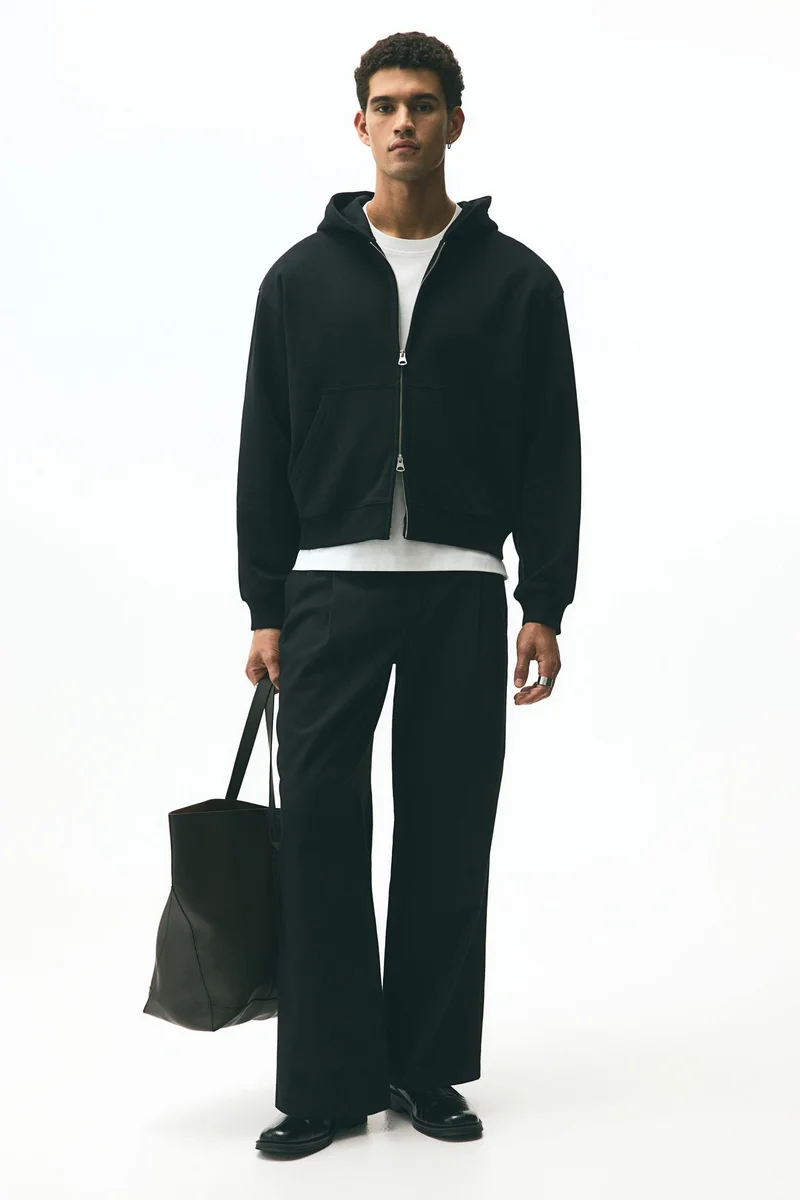 H&M Loose Fit Boxy-style zip-through hoodie