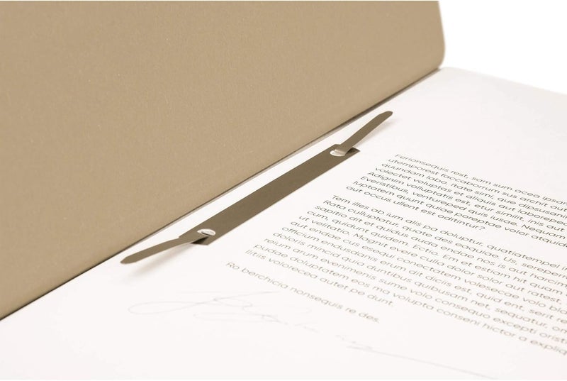 FALKEN Exacompta - Ref 80000508001F - - Eyelet Top-Down Flat Files - A4 (210 x 297mm) in Size, 250gsm Recycled Manilla, Half Cover for Identification - Grey (Pack of 50) - Image 4