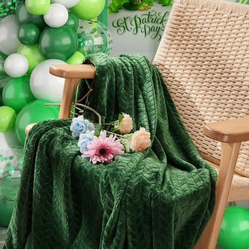 inhand Fleece Twin Blanket for Bed Green Throw Blanket for Couch Super Soft Cozy Warm Blankets and Throws Lightweight Fuzzy Large Blanket for Sofa Bed Office,60x90 inches - Image 2