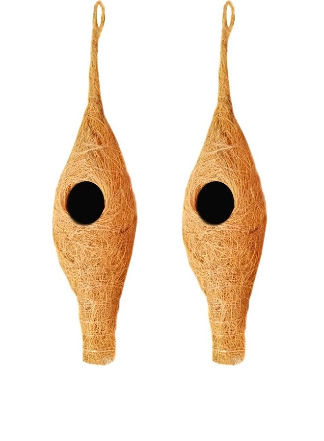 LIVEONCE Bird Nest for Sparrow Wild nest Purely Handmade with Strong-Natural Color Set of 2 - Image 1