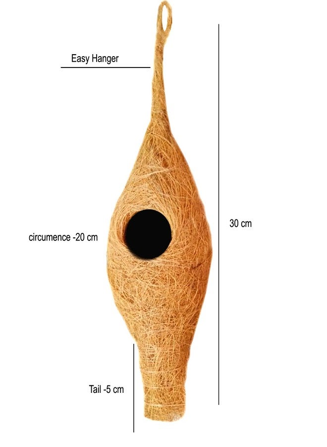 LIVEONCE Bird Nest for Sparrow Wild nest Purely Handmade with Strong-Natural Color Set of 2 - Image 3