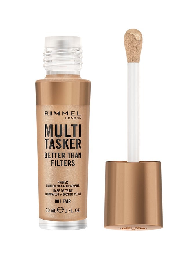 RIMMEL LONDON Multi-Tasker Better Than Filters Face Primer, Glow Booster and Highlighter - 001 - Fair, 30ml - Image 1