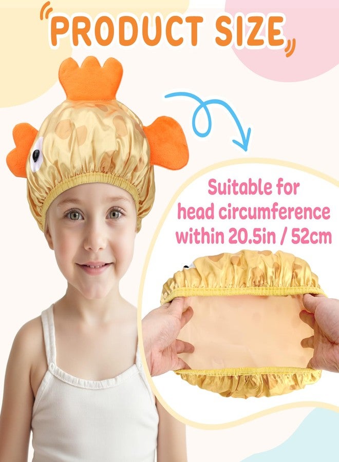 kilofly 4pc Fun Cute Animal Shower Caps for Kids Reusable Waterproof Bath Hat Set - Image 2