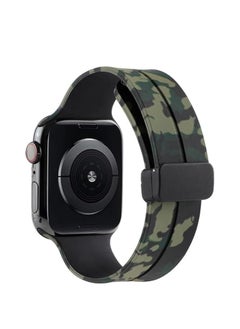 TenTech Silicone Magnetic Sports Band for Apple Watch Ultra/Ultra 2, Size 49mm 45mm 44mm 42, Soft Band for iWatch Series 9/8/7/6/5/4/3/2/1/SE - Army Green