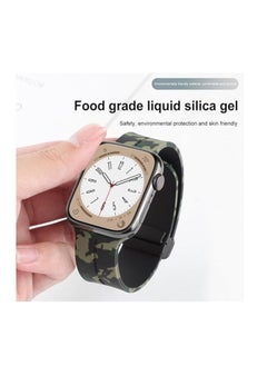 ten.tech TenTech Silicone Magnetic Sports Band for Apple Watch Ultra/Ultra 2, Size 49mm 45mm 44mm 42, Soft Band for iWatch Series 9/8/7/6/5/4/3/2/1/SE - Army Green  - Image 4