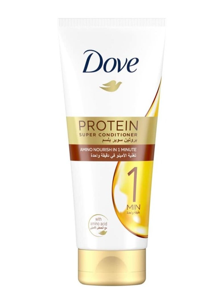 Dove Protein Super Conditioner smooths frizzy, dry hair in just 1 minute! Amino Nourish, hair care for up to 100% smoother hair, 180ml