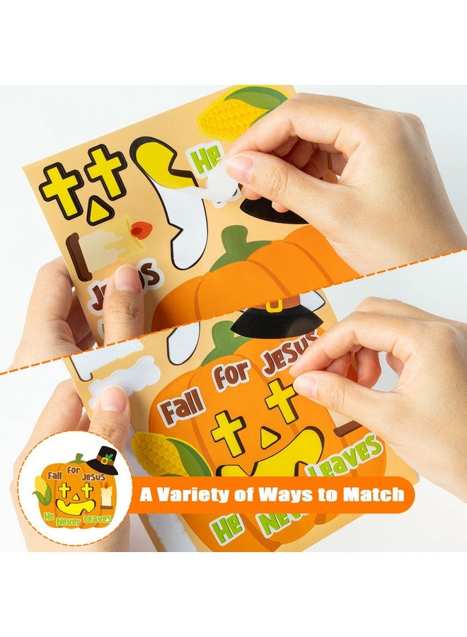 CY2SIDE Fall Religious Pumpkin Stickers - 40Pcs Jesus Pumpkin Make A Face Stickers Games For Kids School Reward Make Your Own Christian Pumpkin Stickers Fall Thanksgiving Party Favors Diy Pumpkin Game - Image 4