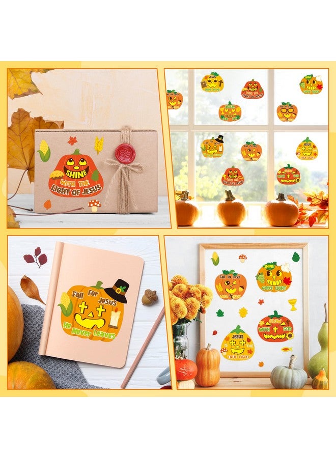 CY2SIDE Fall Religious Pumpkin Stickers - 40Pcs Jesus Pumpkin Make A Face Stickers Games For Kids School Reward Make Your Own Christian Pumpkin Stickers Fall Thanksgiving Party Favors Diy Pumpkin Game - Image 5