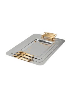 Alsaif Gallery A Rectangular Wooded Silver Steel Tofa Set With A Gilded Handle 3 Piece  - Image 2