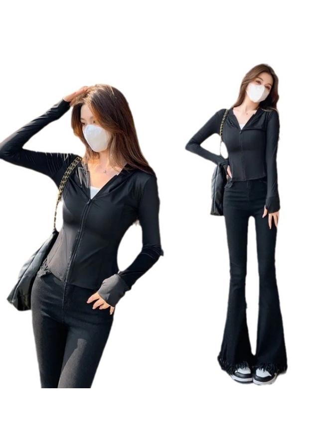 VUELO Pink Ice Silk Sun Protection Clothing Women's Summer Slim Yoga Clothing Coat Tight Top New Suit Cardigan  - Image 5