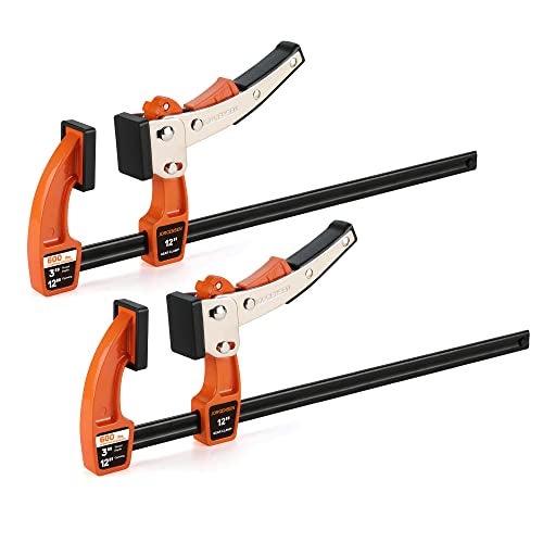 Jorgensen 12-inch Bar Clamp Set, Bar Clamp for Woodworking, Quick Release Gear Clamp with 600 lbs Load Limit - 2 Pack - Image 1