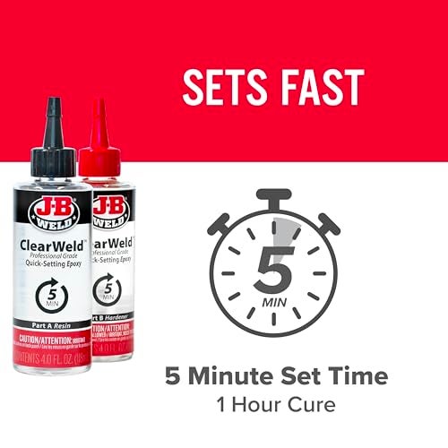 J-B Weld 50240 8 oz Pro Size ClearWeld 5 Minute Set Epoxy - Image 3