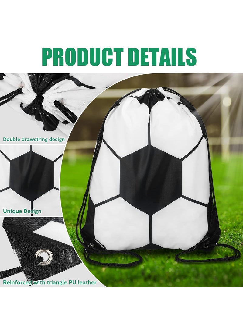 Reginary Reginary 12 Pcs Soccer Party Favor Bags Kid Large Soccer Drawstring Backpack Bag Sport Football Candy Snack Treat Party favor Football Goodie Supplies for Boy Girl 134 x 17 Inch  - Image 3