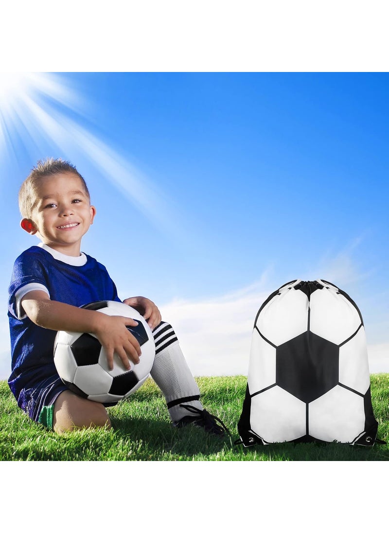 Reginary Reginary 12 Pcs Soccer Party Favor Bags Kid Large Soccer Drawstring Backpack Bag Sport Football Candy Snack Treat Party favor Football Goodie Supplies for Boy Girl 134 x 17 Inch  - Image 5