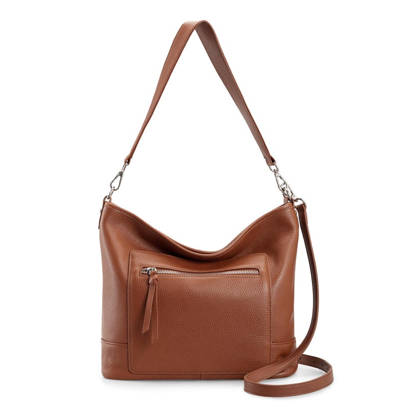 befen Real Leather Crossbody Bucket Bags for Women, Women's Lightweight Cross Over Shoulder Purses with Multiple Compartments Brown Large Leather Bag - Image 1
