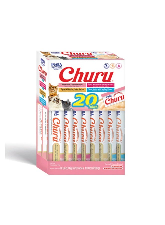 Inaba Churu Seafood Tuna Variety Lickable Cat Treats - 14g x 20 pcs