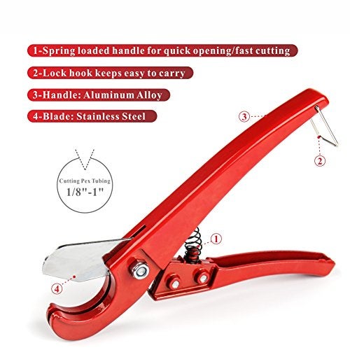 IWISS iCrimp PEX Pipe Cutters Tool for Cutting 1/8"-1" PEX Tubings, NOT for PVC Pipes - Image 3
