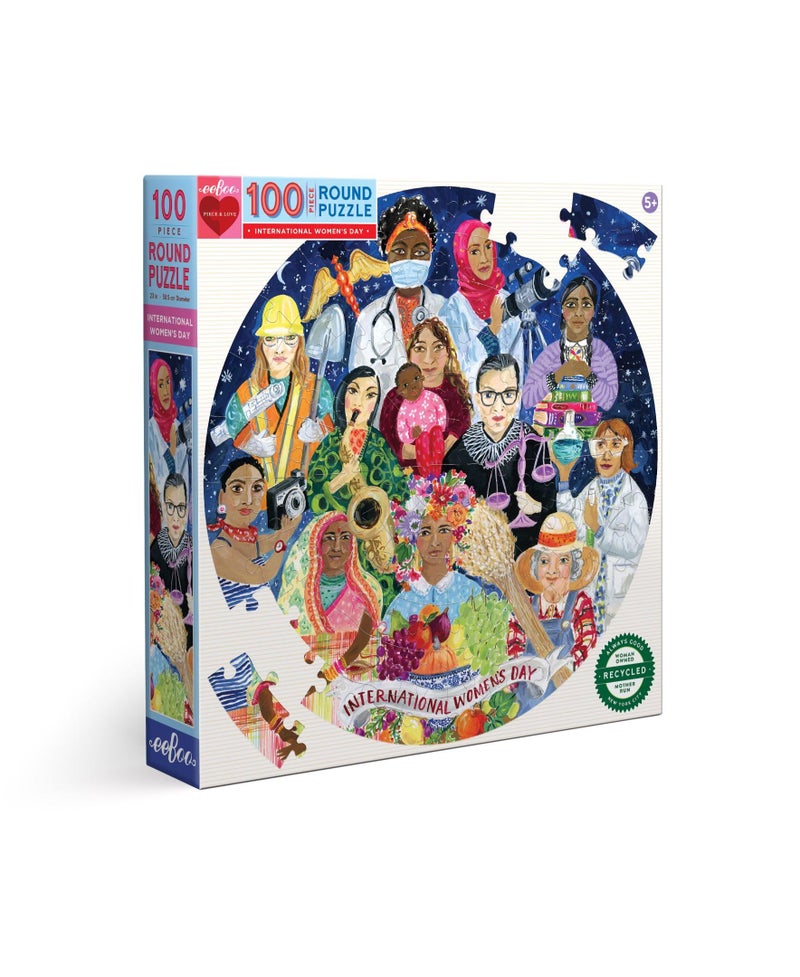 eeBoo 100 Piece Puzzle for Kids International Womens Day Childrens Puzzle Celebratory Large Pieces for Small Hands to Develop Motor Skills - Image 2