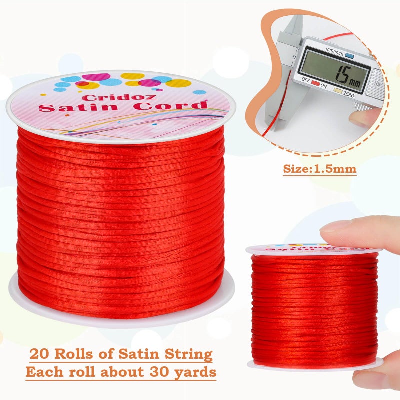 Cridoz 12 Rolls Nylon String for Bracelets, Satin Rattail Silk Cord Silky Beading String for Kumihimo, Braided Bracelets, Pendants Necklace, Macrame Craft, Keychains Lanyards, Jewelry Making - Image 3