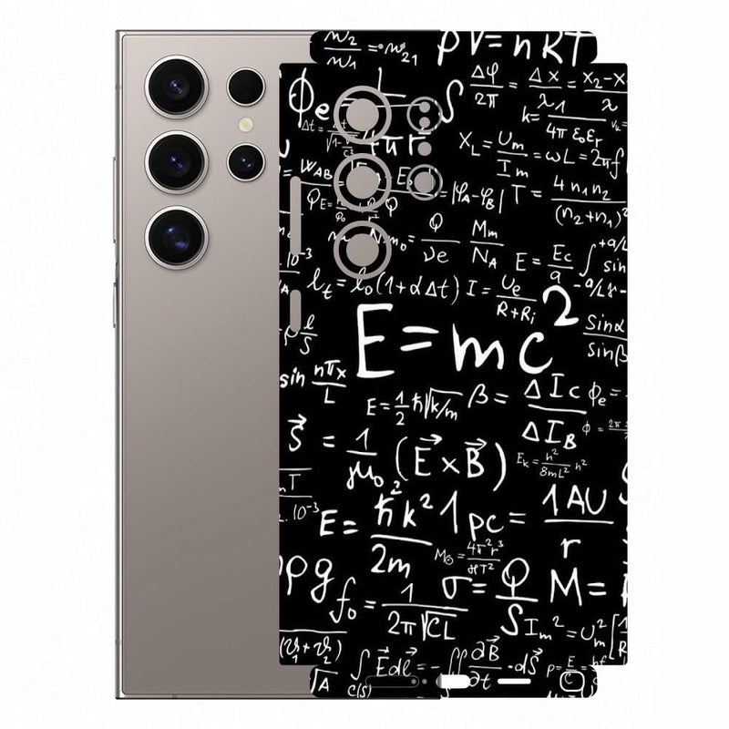 AtOdds Mobile Skin Sticker Wrap Compatible with Samsung S24 Ultra (5g) | Scratchproof Matte Finish | Full Coverage for All Sides & Camera Protection (Design - E=mc2) - Image 1
