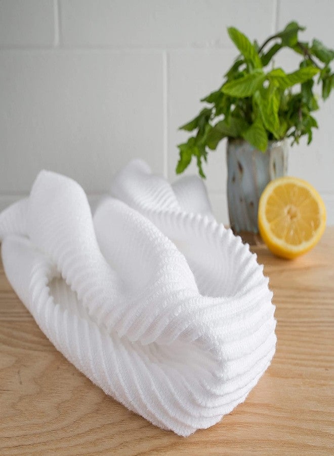 Now Designs Ripple Cotton Dish Towels White 18 x 28in, Set of 2 - Image 3