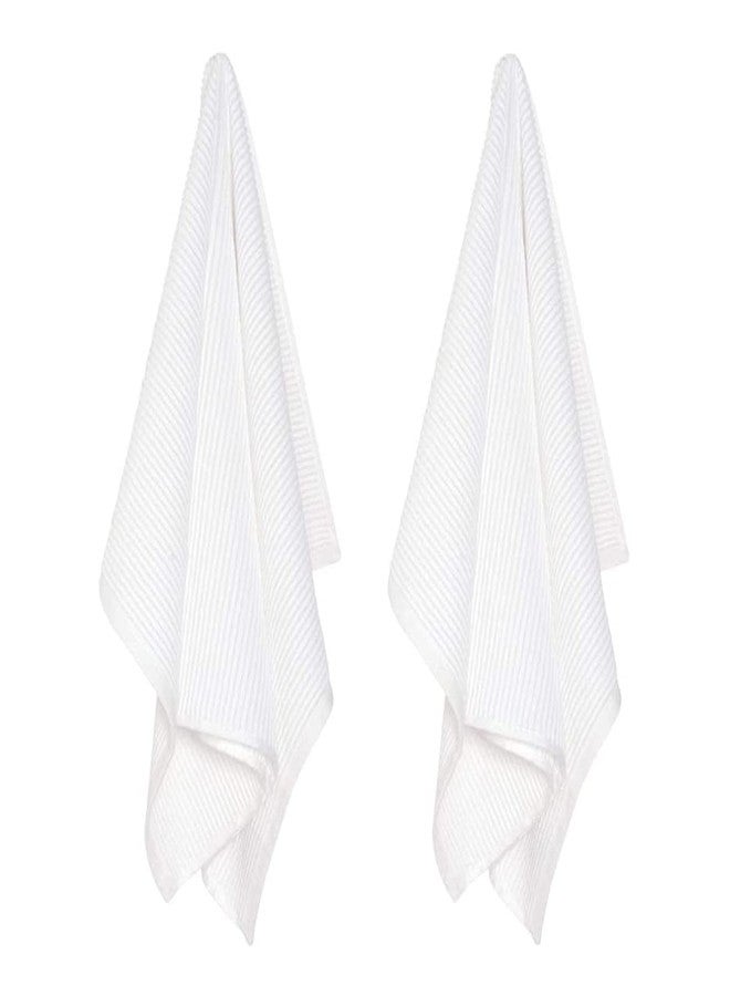 Now Designs Ripple Cotton Dish Towels White 18 x 28in, Set of 2 - Image 1