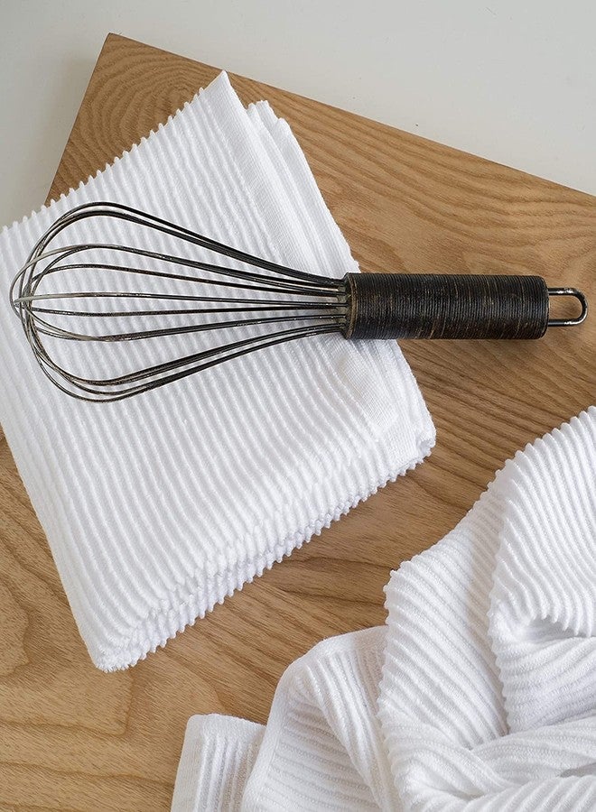 Now Designs Ripple Cotton Dish Towels White 18 x 28in, Set of 2 - Image 5