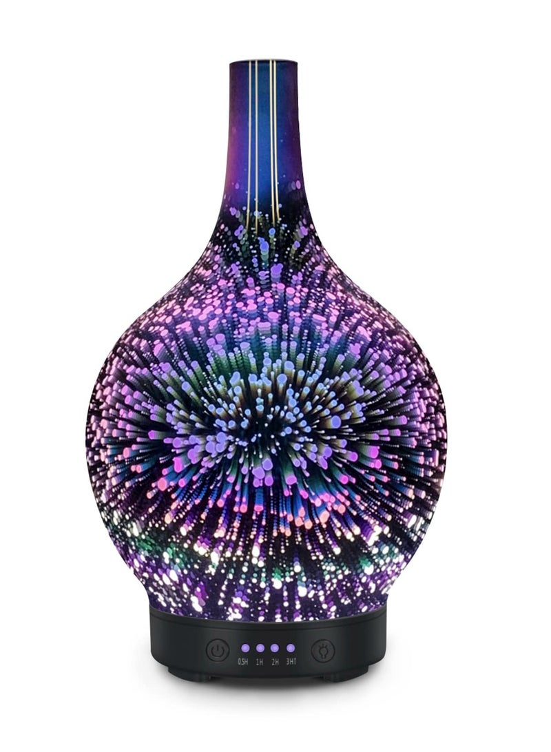 Essential Oil Diffuser Glass Aromatherapy Electric Ultrasonic Cold Mist Aromatherapy Diffuser Aromatherapy Oils 3D Color Diffuser,Whisper Quiet Waterless Auto Shut Off Home Office Spa Yoga 120ml - Image 1