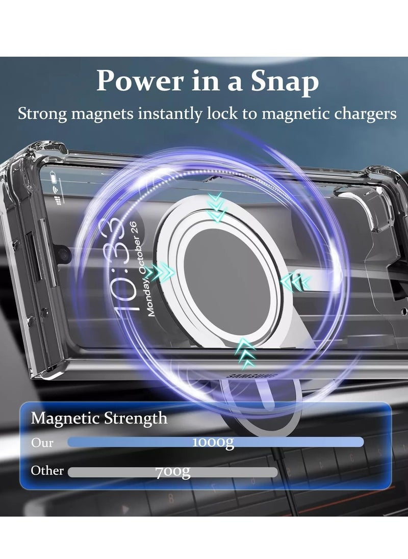 Houmt Samsung Galaxy Z Fold 6 Case Cover Magsafe Case Support Wireless Charging Hard PC Shockproof Anti Scratch Clear Protective Case Cover for Galaxy Z Fold 6  - Image 3