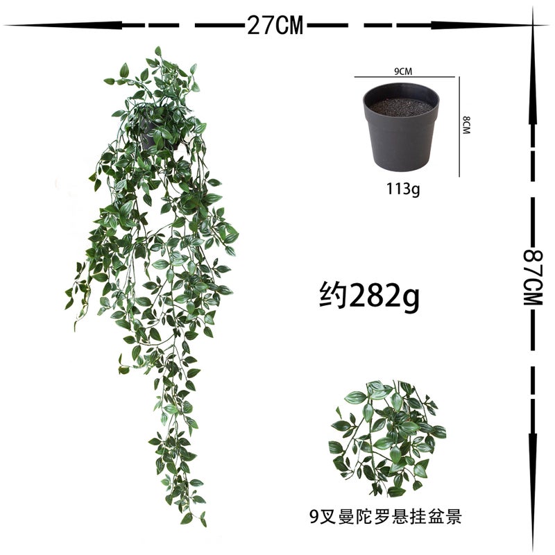 Hanging Potted Plant Combination, Simulated Potted Hanging Strip Bonsai, Interior Decoration, Home Wall Hanging Decorative Plants - Image 1