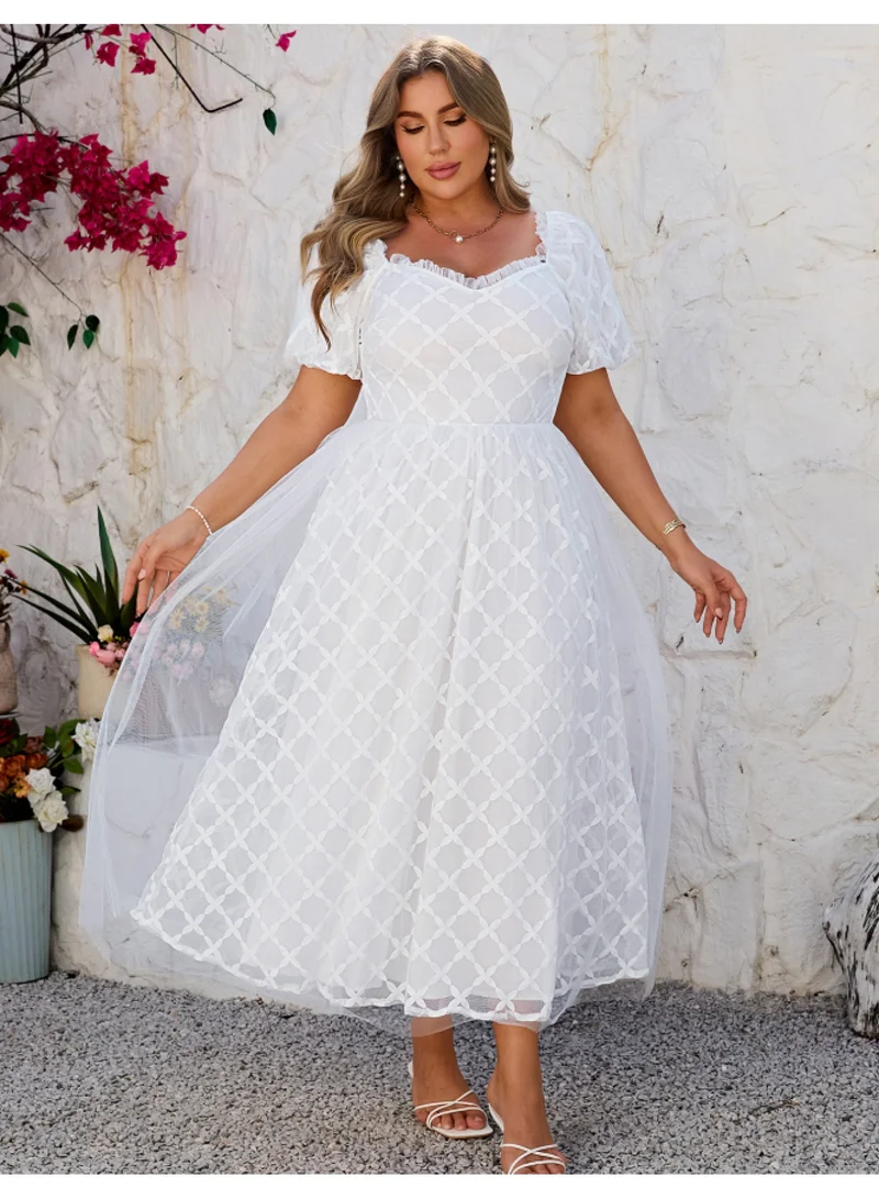 SIMPLEE Oversized women's dress suitable for curvy women's flowing skirt
