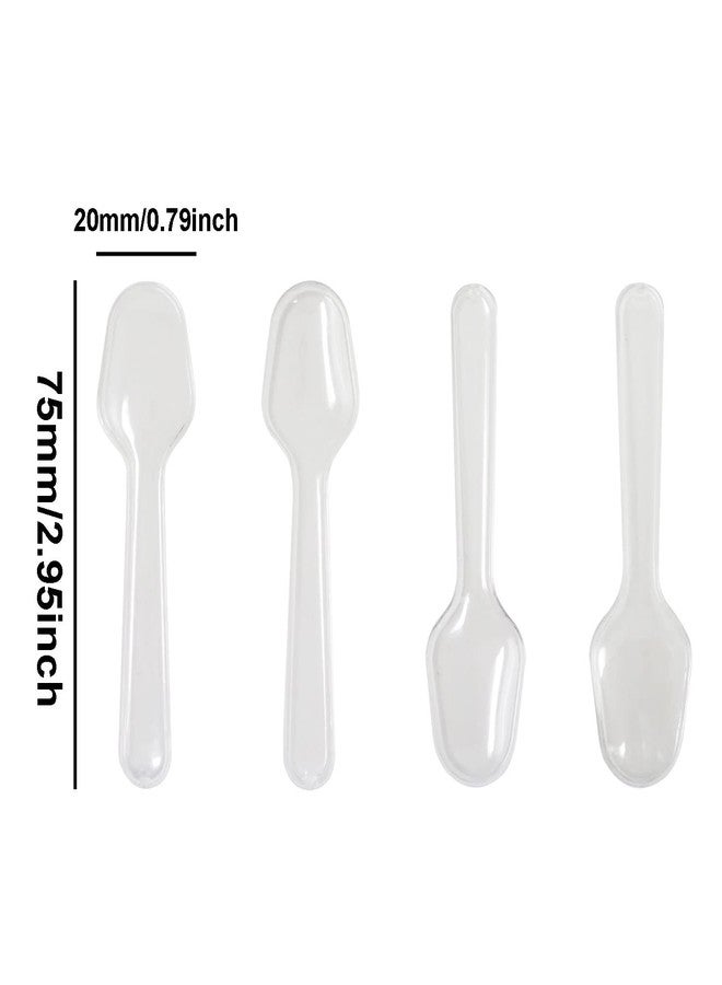 Honbay 200PCS Disposable Tasting Spoons Small Plastic Sampling Spoons Clear Mini Food Ice Cream Spoons for Food Trucks Parties and Events - Image 2