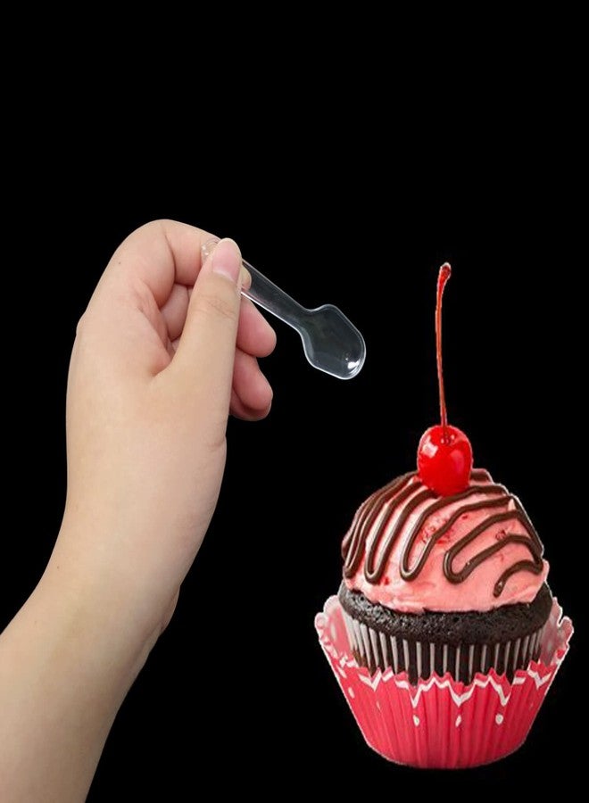 Honbay 200PCS Disposable Tasting Spoons Small Plastic Sampling Spoons Clear Mini Food Ice Cream Spoons for Food Trucks Parties and Events - Image 5