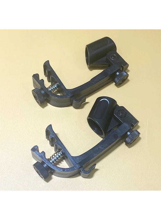 2 Pack Black Heavy Duty Drum Microphone Holders Adjustable Height Angle XLR - Image 1