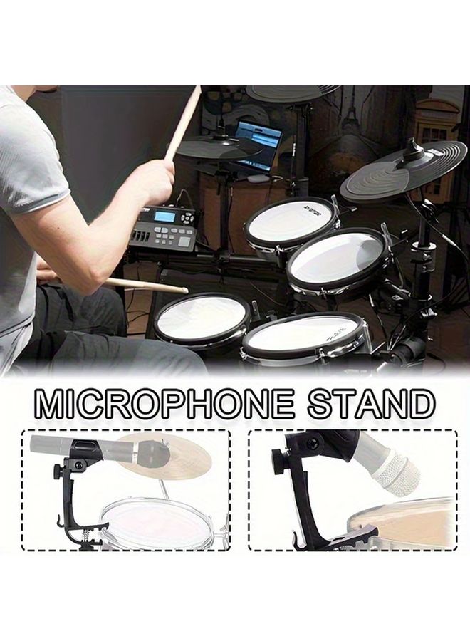2 Pack Black Heavy Duty Drum Microphone Holders Adjustable Height Angle XLR - Image 5
