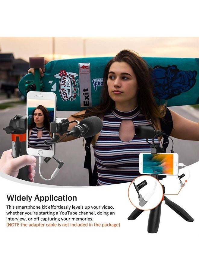 COMICA Smartphone Microphone with Mini Tripod, CVM-VM10-K2 PRO Video Shotgun Mic for iPhone and Android Phones, Vlogging Kit for YouTube Recording Facebook Live,Filmmaker Accessories  - Image 3