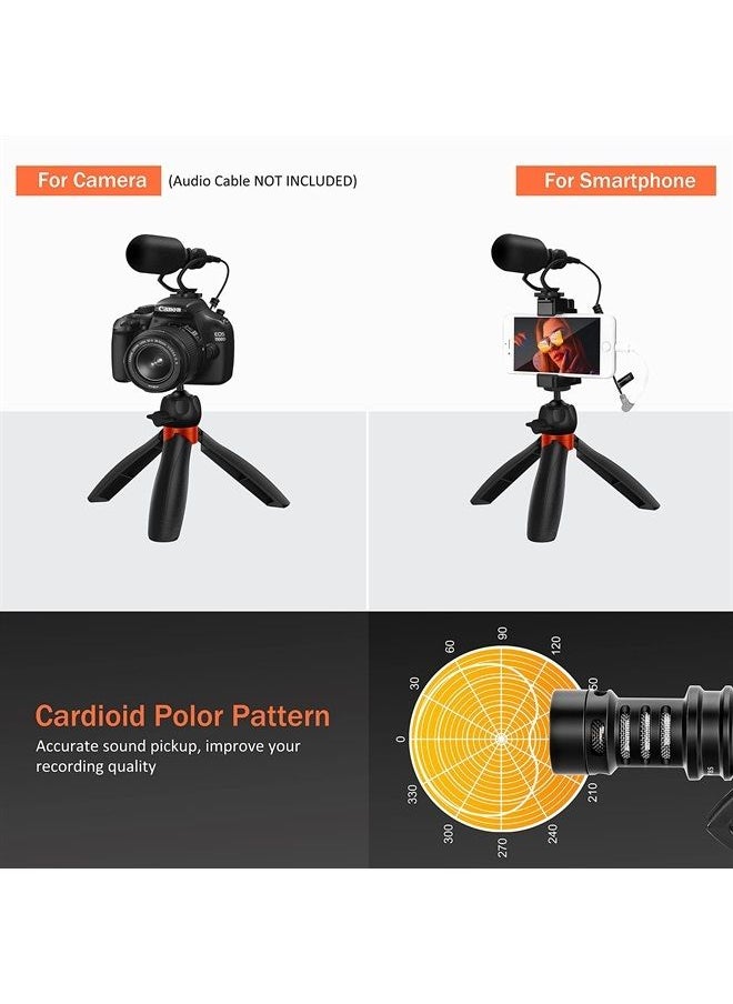 COMICA Smartphone Microphone with Mini Tripod, CVM-VM10-K2 PRO Video Shotgun Mic for iPhone and Android Phones, Vlogging Kit for YouTube Recording Facebook Live,Filmmaker Accessories  - Image 2