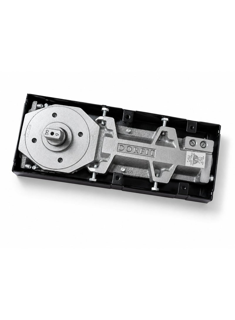 Dorfit Heavy-Duty Hydraulic Floor Spring Door Closer - Stainless Steel Finish - Image 1