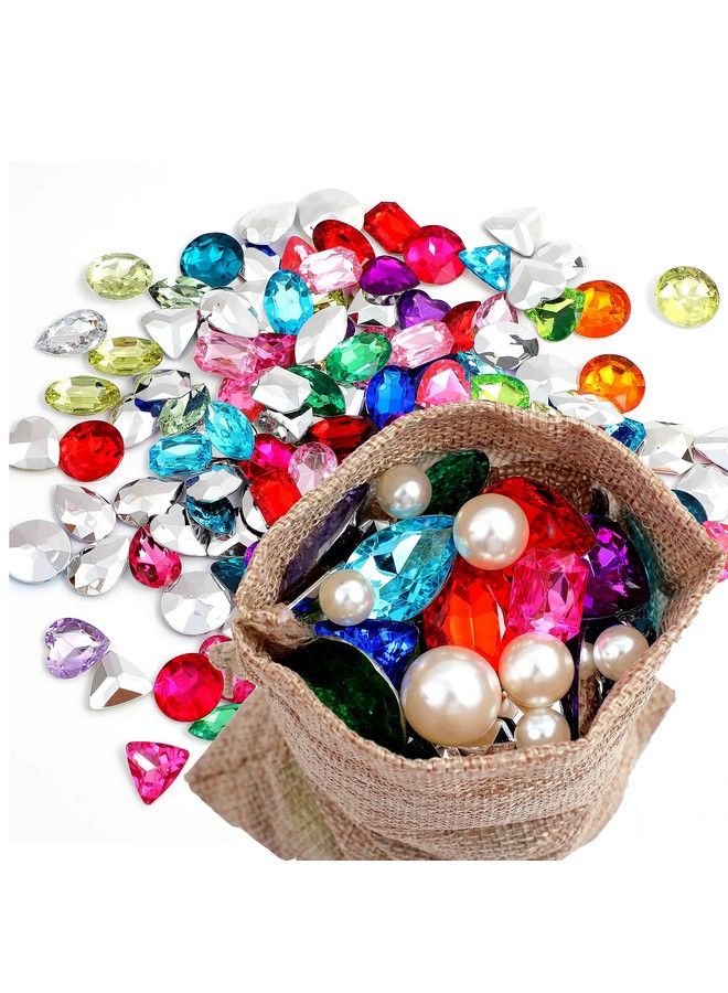 115Pcs Pirate Gems Fake Treasure Jewels With Pearls In Sack Bag Kids Pirate Party Favors - Image 4