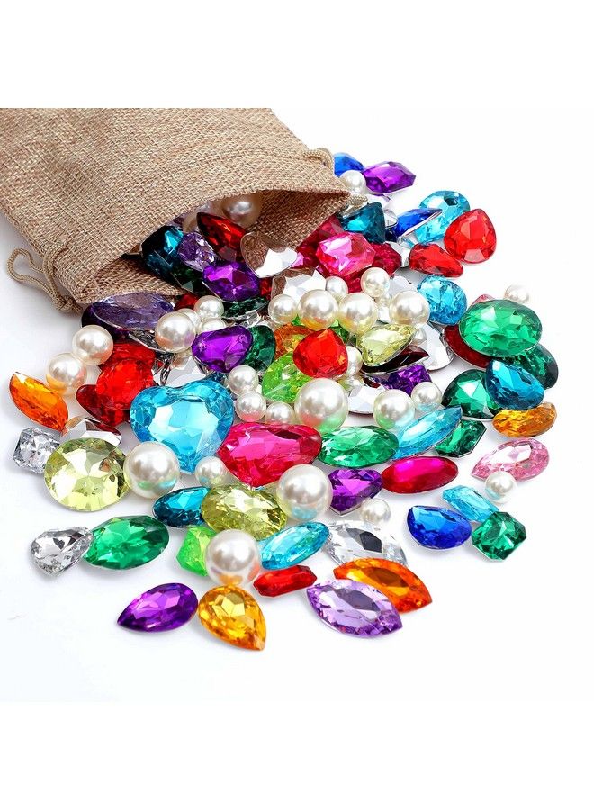 115Pcs Pirate Gems Fake Treasure Jewels With Pearls In Sack Bag Kids Pirate Party Favors - Image 2