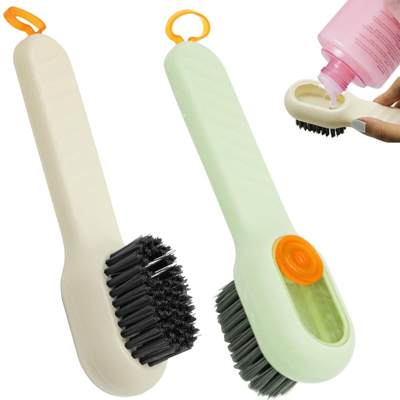 QUEBERS Multifunctional Liquid Shoe Cleaning Brush with Soap Dispenser, Shoe Laundry Brush Scrub Brushes for Cleaning, Soft Bristle Cleaning Brushes for Household Use Bathroom Kitchen (4) - Image 2