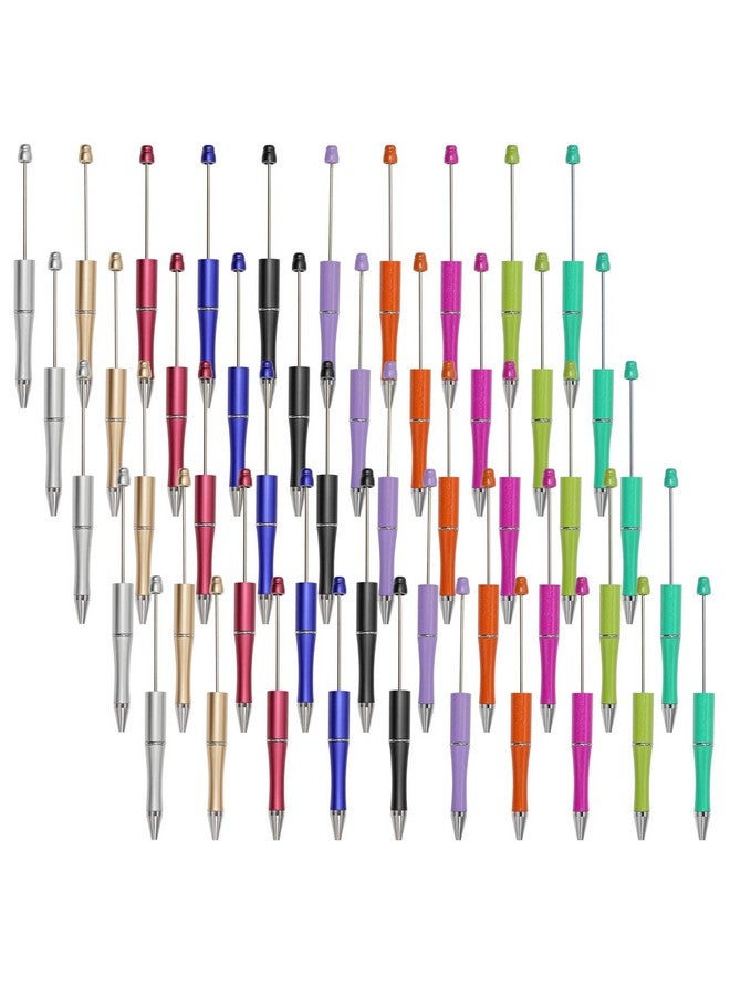 jiebor 50Pcs Beadable Pens Plastic Bead Pen Black Ink Ballpoint Pens Diy Pens Cute Cool Pens For Journaling Students Teacher Bridal Graduation Gift Office Supplies - Image 1