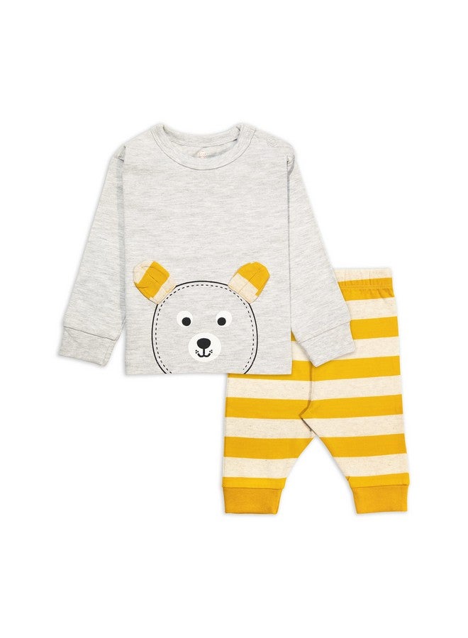 اريال مجموعة ملابس قطنية من ARIEL للأولاد والبنات - طقم ملابس للجنسين - تيشيرت بأكمام طويلة وبنطال - Image 1