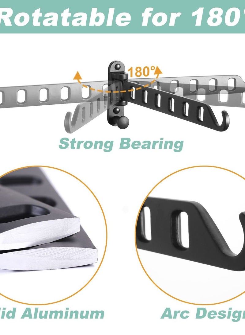 SYOSI Wall Mounted Clothes Hanger with Swing Arm, Laundry Room Dryer Rack, Folding Valet Hook, Sturdy Hanging, Foldable 180°Rotation - Image 3